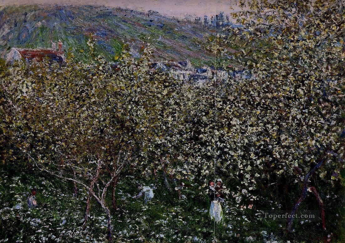 ヴェトゥイユの花咲く梅の木 クロード・モネ油絵